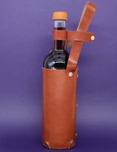 Porte bouteille de vin en cuir -  Anti goutte