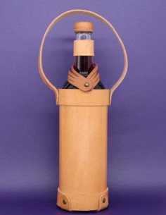 Set de bouteille de vin en cuir - Cravate- Anti goutte- Bouchon