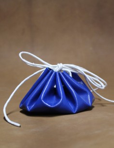 Bourse en cuir bleu & blanc