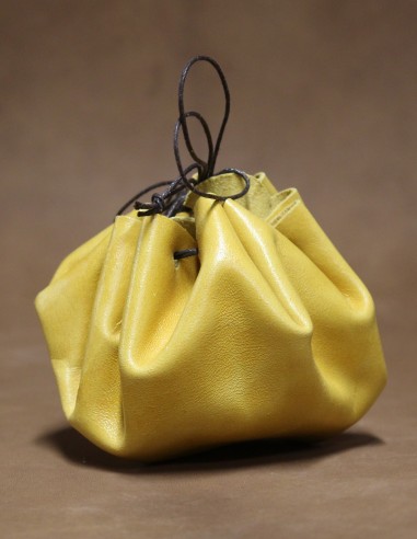 Bourse en cuir jaune & noir