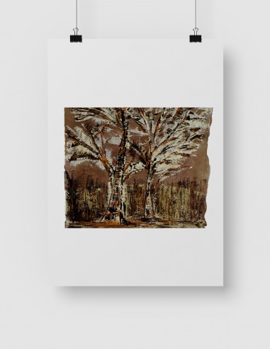 TABLEAU ACRYLIQUE LE BOIS FLEURI